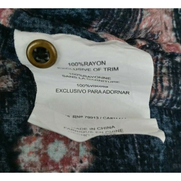 A Pea In The Pod Women's Black Boho Blouse With Floral Design Size Medium - Picture 5 of 5